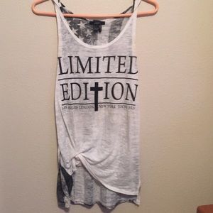 Long white sheer tank top