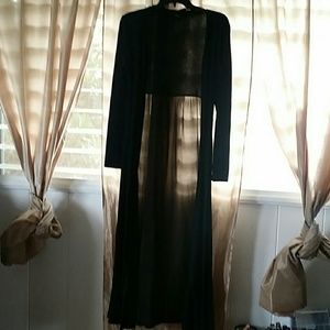 Extra long open kimono cardigan
