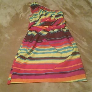 Xs Maurice's colorful striped dress