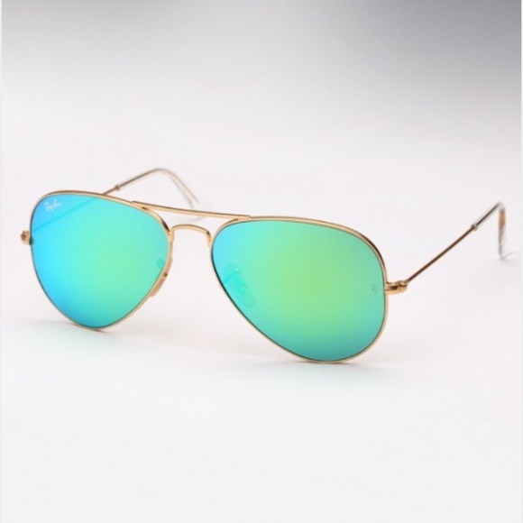 Authentic Ray ban green mirror aviators