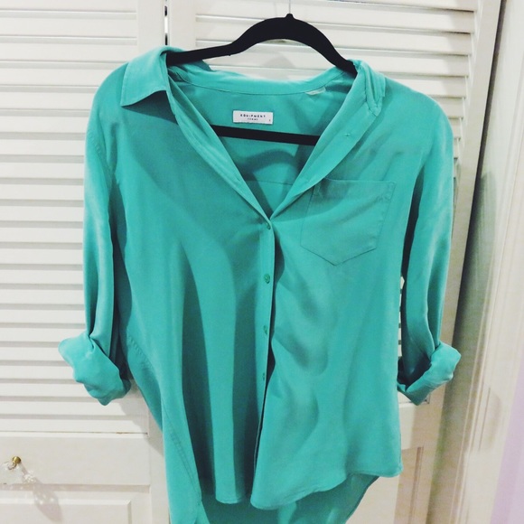 Equipment long sleeve silk blouse