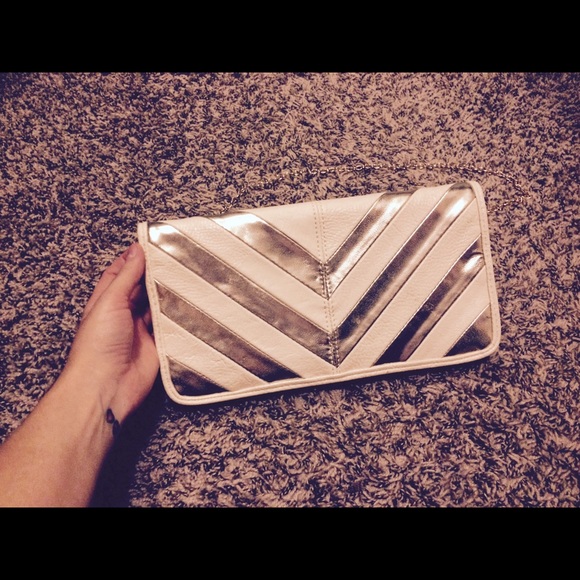Gold Chevron clutch