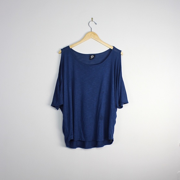 Cold Shoulder Blue T Shirt MUST GO