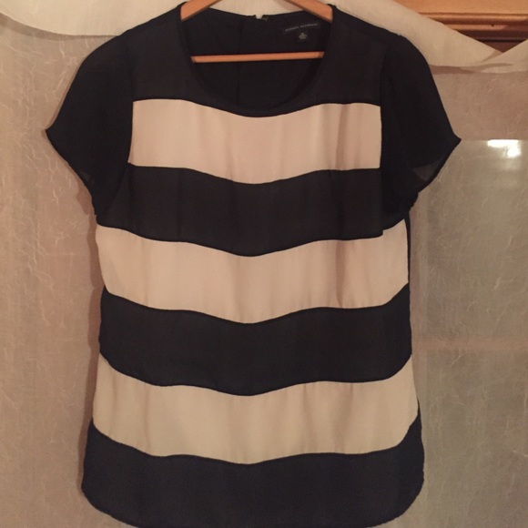 Banana Republic Striped Silk Top