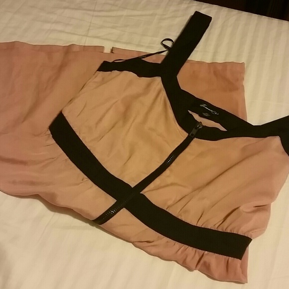 Blush front zippered dress