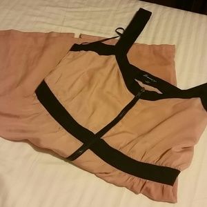 Blush front zippered dress