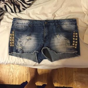 Size 12-14 Jean shorts. Studs on the side.