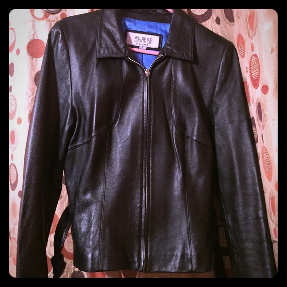 Wilson black leather short jacket