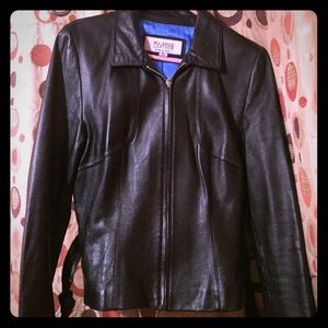 Wilson black leather short jacket