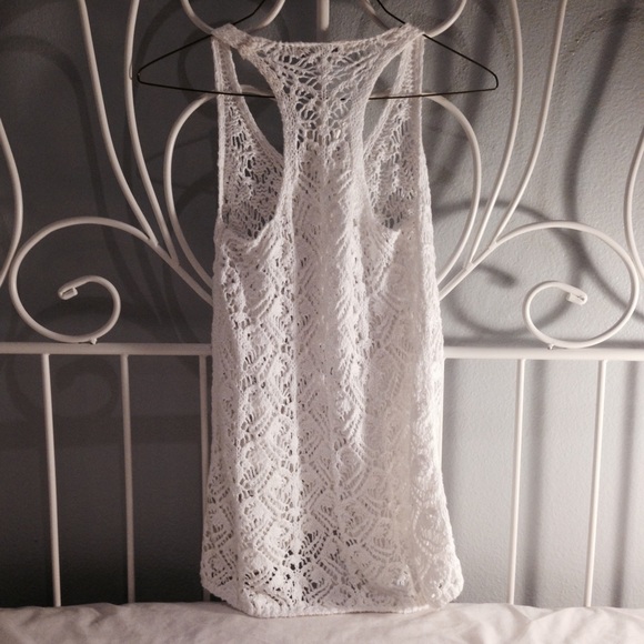 Abercrombie & Fitch White Crochet Tank Top - Picture 2 of 3