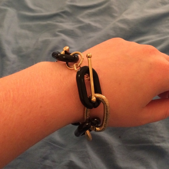 Black & gold chain link bracelet