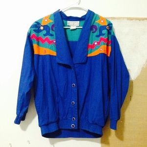 Vintage 80s windbreaker jacket M