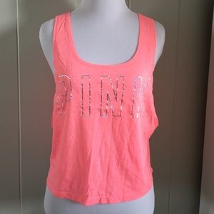 Pink heart cut out tank top