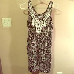 Navy blue and white summer dress