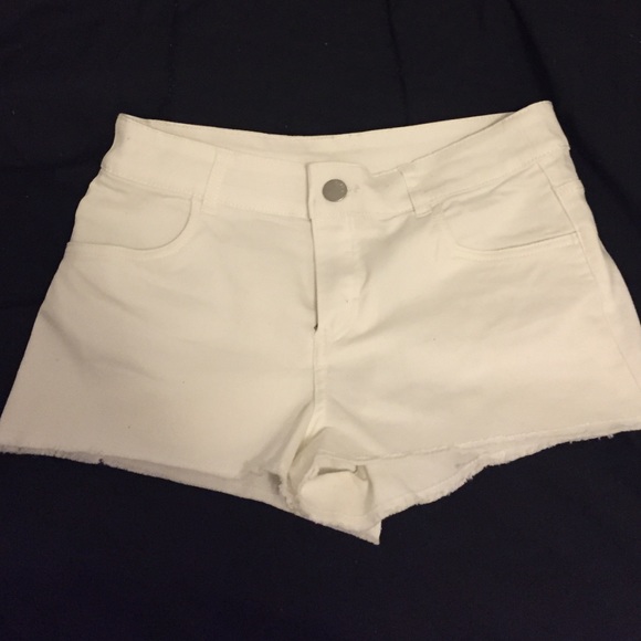 white denim shorts