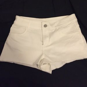 white denim shorts