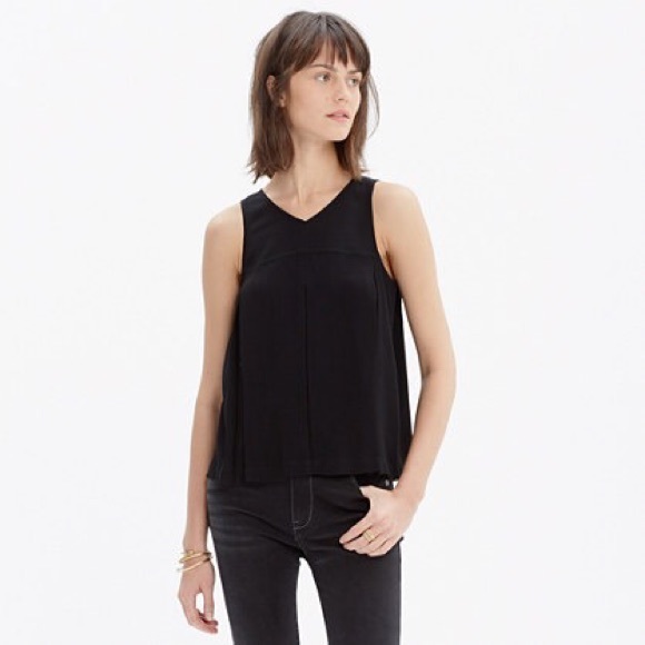 Madewell Tops - Madewell trapeze crop tank in black