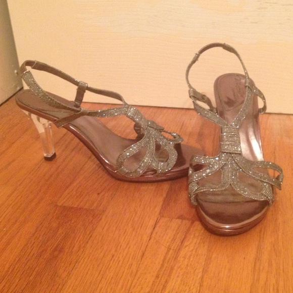 Sparkley Silver High Heel Shoes