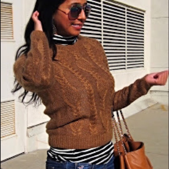 Camel Cable Knit Sweater