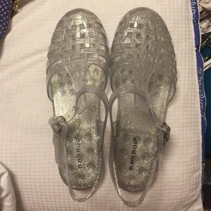 Clear Glitter Jelly Sandals