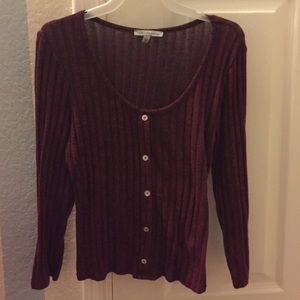 Maroon button up shirt