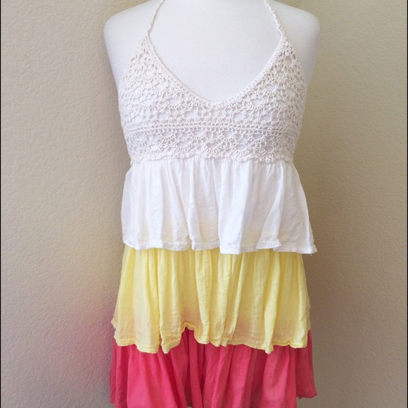 (L) Crochet Ruffle Mini Dress - Forever 21