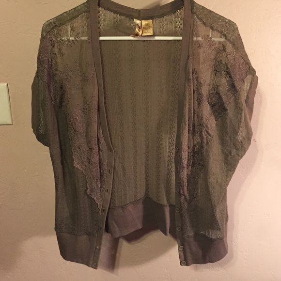 Forest lace green cardigan