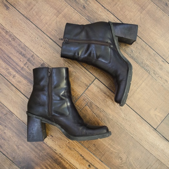 Nine West Brown Leather Ankle Boots