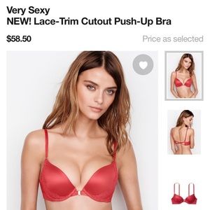 Victoria's Secret Very Sexy Red Lace Push Up 34B🌹