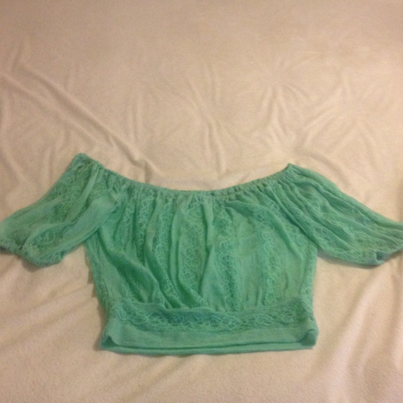 Baby doll teal sheer crop top - Picture 1 of 1