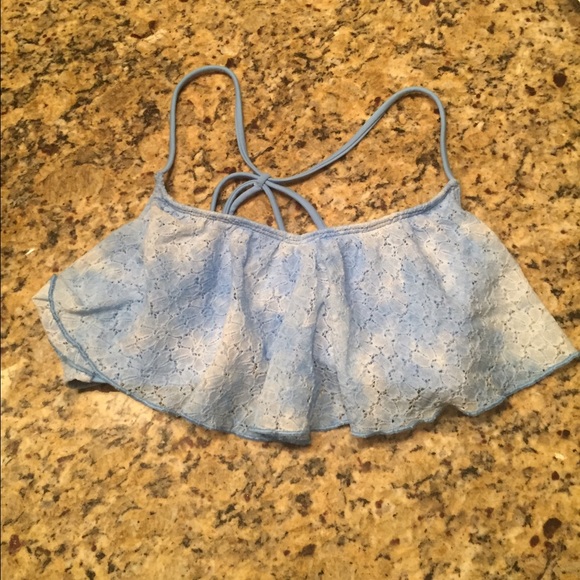 Tie dye flounce bathing suit top