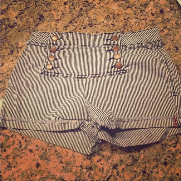 Pin stripped high waisted sailor shorts