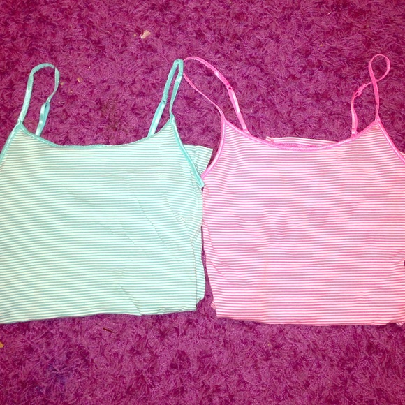 2 adorable Mossimo striped matching tanks!
