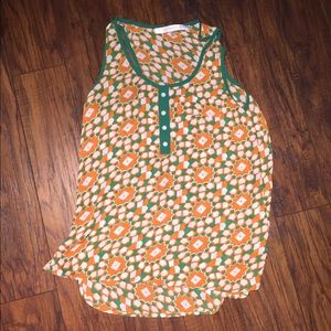 retro patterned loose tank