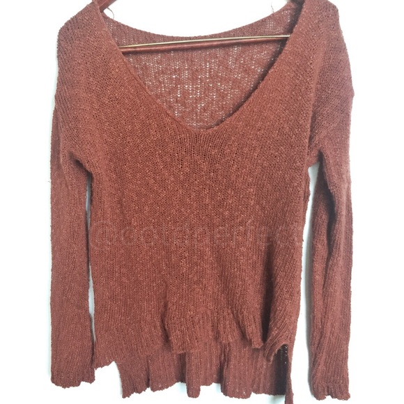 Brandy Melville Carmen Sweater Burnt Orange Knit - Picture 2 of 2