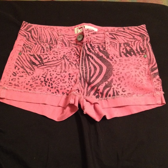 Black and Pink Animal Print Shorts