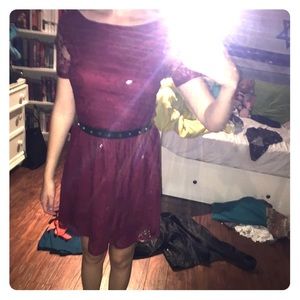 maroon Lacey dress
