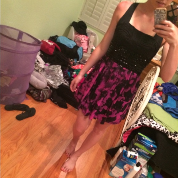 Black and purple Bebe dress - Picture 1 of 4