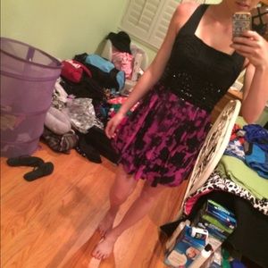 Black and purple Bebe dress