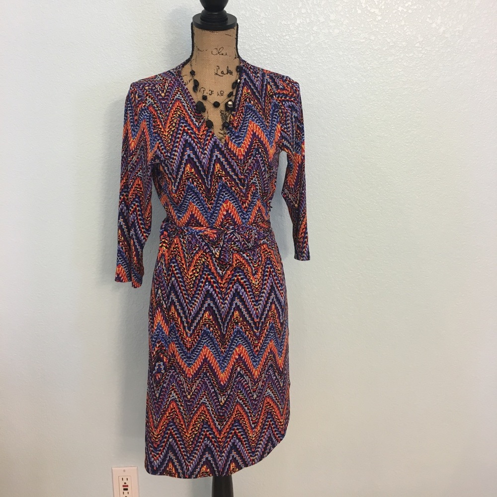 Multi colored wrap dress