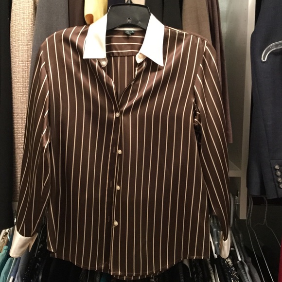 Ralph Lauren striped silk  blouse.