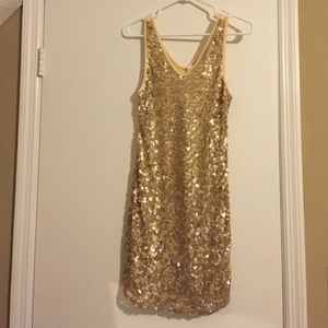 Gold party dress