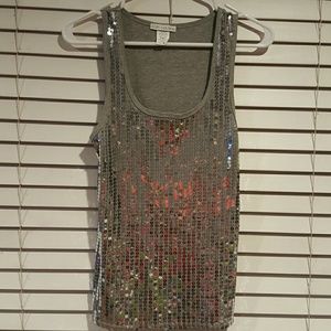 Grey sparkle tank.