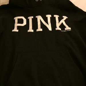 Black Victoria Secret Pink Hooded Sweatshirt