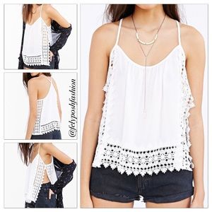 Urban Outfitters Ecote Boho Crochet Trim Cami Top Urban Outfitters Ecote Boho Crochet Trim Cami Top