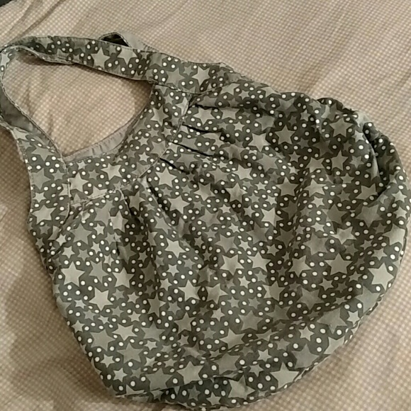Handbags - Grey Star & Polka Dot Pattern Boho Purse