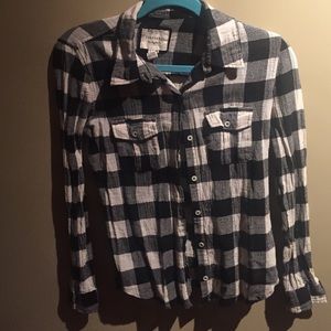 black and white cotton checkered flannel