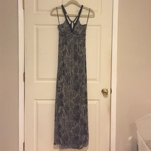 Express Black Snake Print Maxi Dress