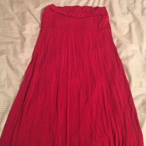 Red maxi skirt