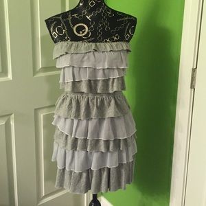 Gray strapless dress